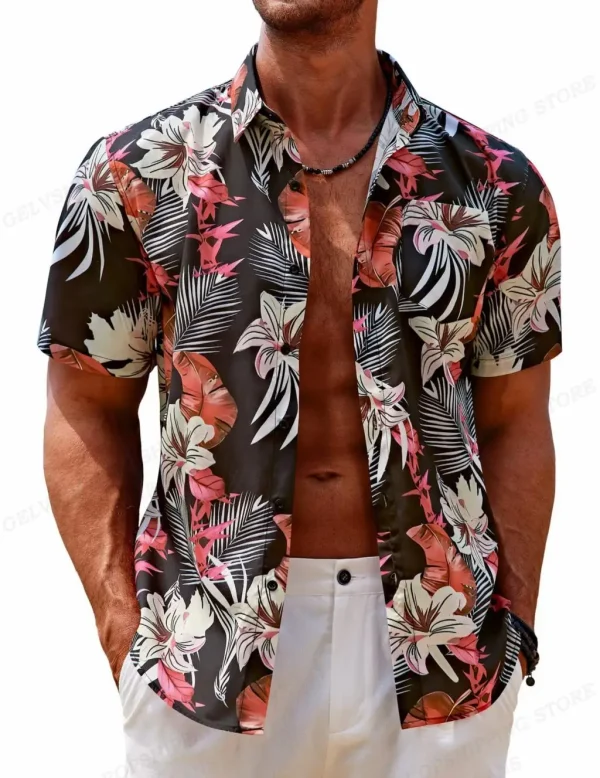 Hawaiian Shirt Tropic Plant Flowers Shirts - Image 3