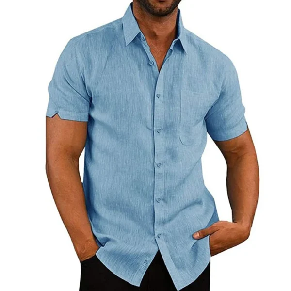 Summer Cotton Linen Casual Shirts - Image 4