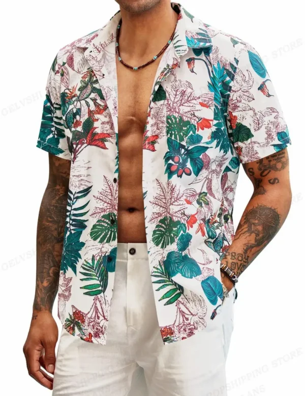 Hawaiian Shirt Tropic Plant Flowers Shirts - Image 5