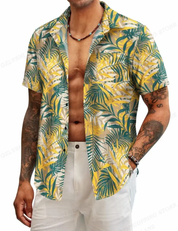 Hawaiian Shirt Tropic Plant Flowers Shirts - Image 4